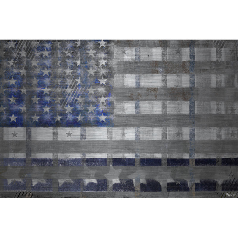 Blue America Brushed Aluminum Kids Artwork 45" x 30"