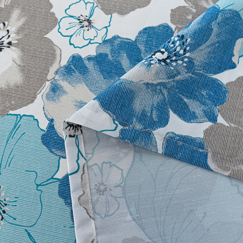 Rideau transparent en polyester , Bleu