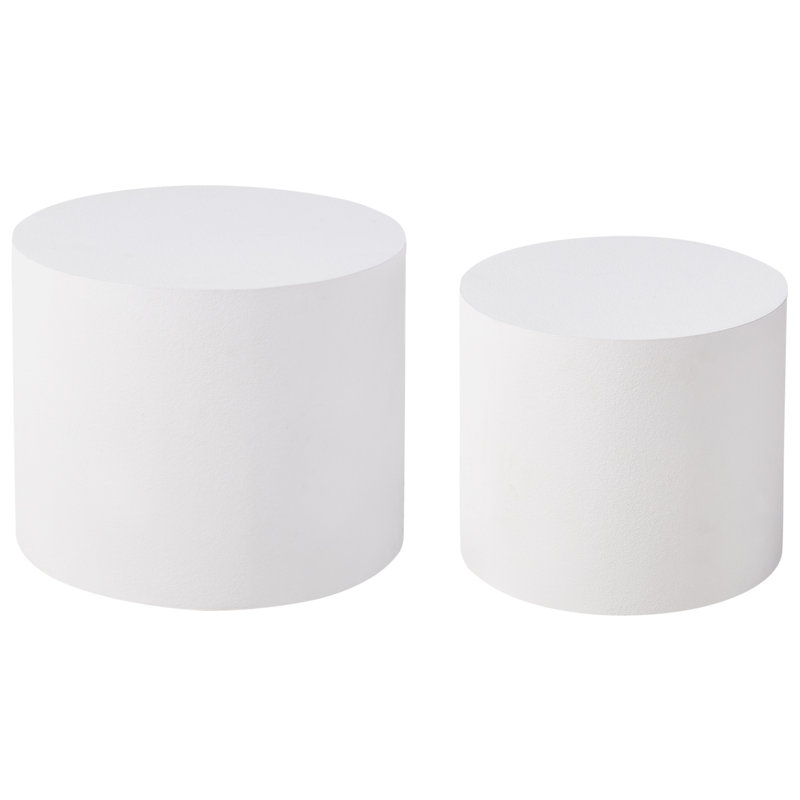 MANTI MDF Pedestal Table Set , White, White
