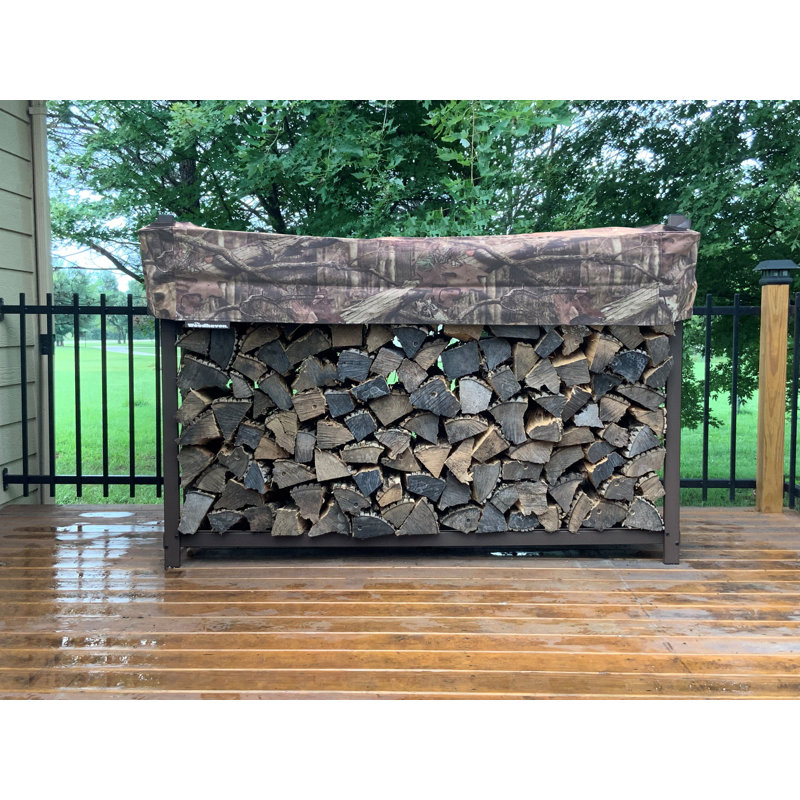 72'' W Metal Log Rack, Brown