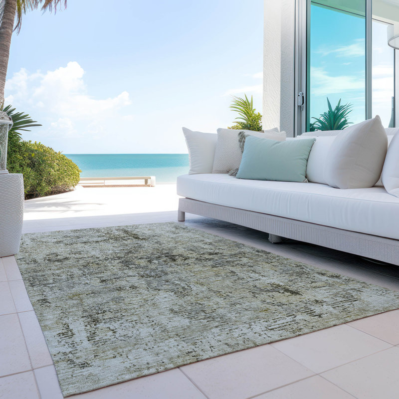 Tapis intérieur / extérieur rectangulaire avec envers antidérapant Kinslee, Rectangle 3 pi x 5 pi