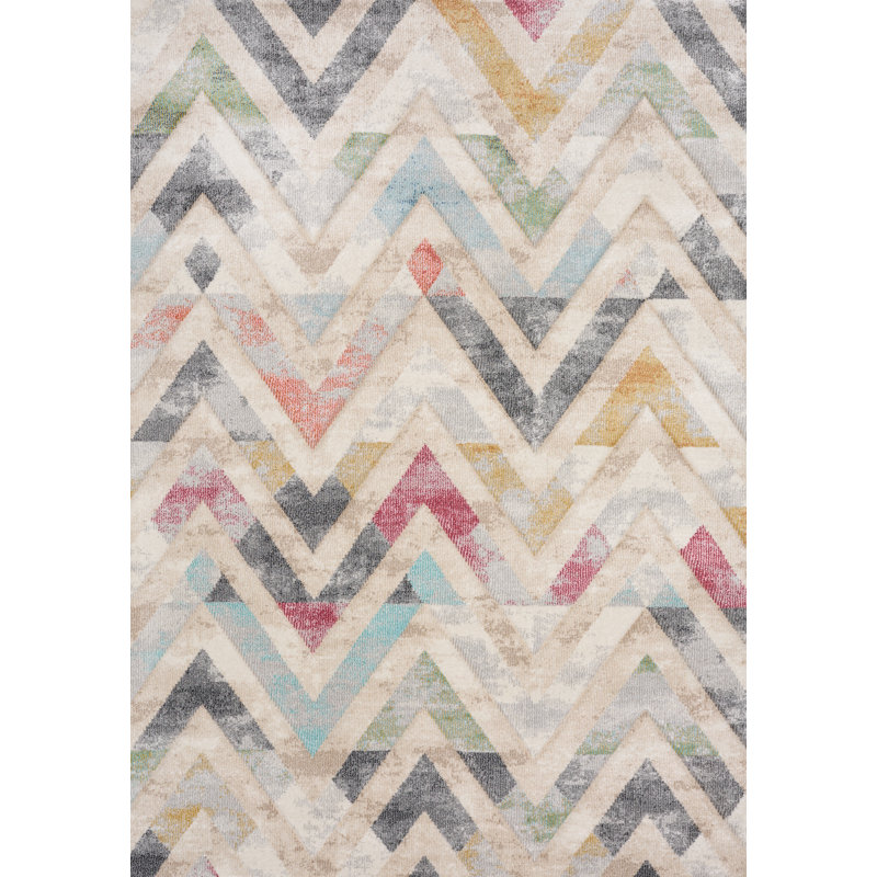 Tapis à motif géométrique Islae, Rectangle 5 pi 3 po x 7 pi 7 po