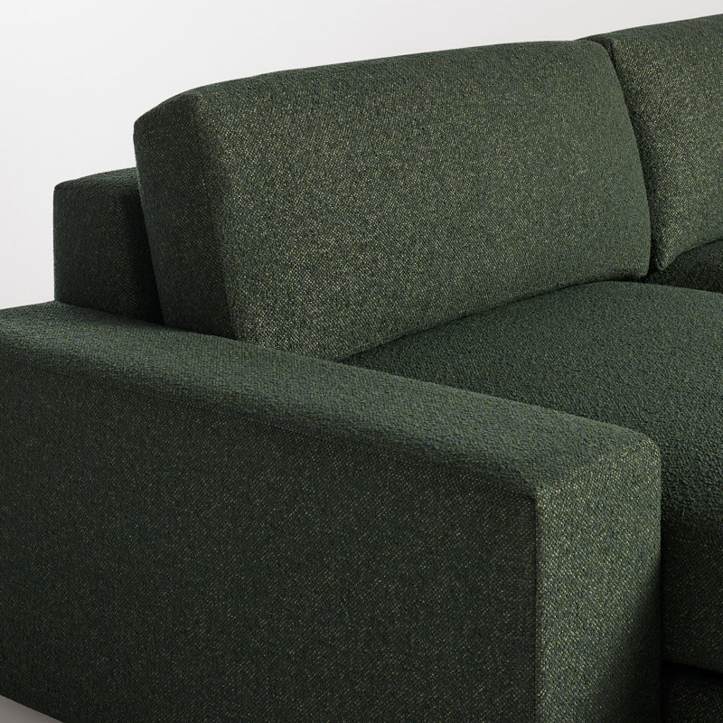 Esker Chaise Sectional, Kelso Blue Polyester, Left Hand Facing