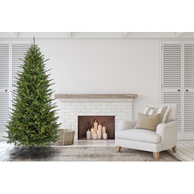 Sapin de Noël artificiel vert pré-éclairé avec 700 lumières claires/blanches