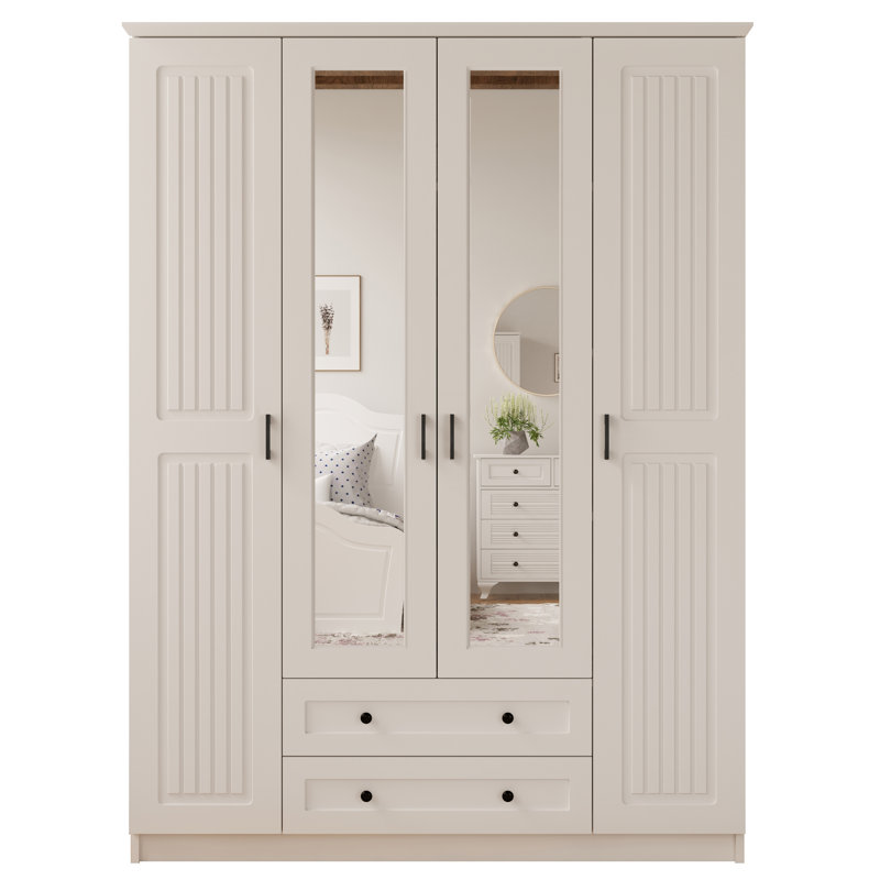 Anlin 4 Door Manufactured Wood Wardrobe