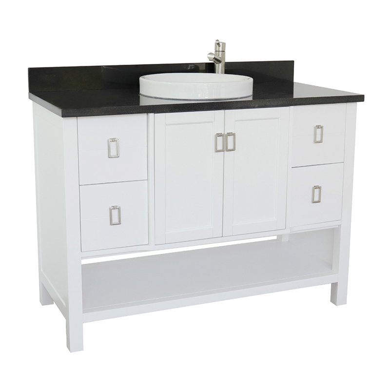 Ensemble de meuble-lavabo simple 49 po Wilhoit, Blanc / noir galactique
