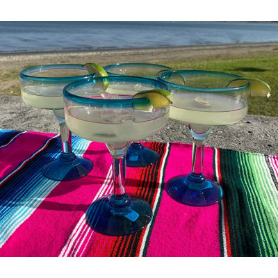 Verre 16 oz. Verres à margarita turquoise