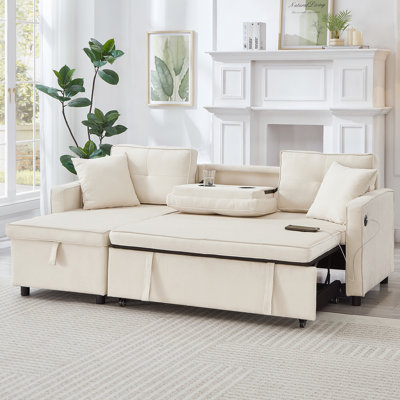 3 Seater Linen Sofa Bed