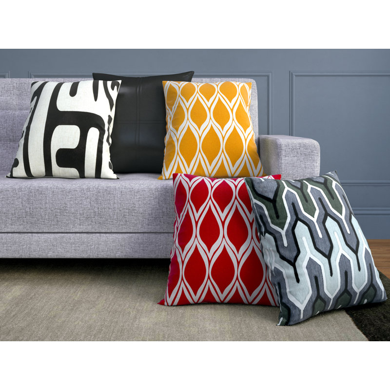 Modern Black and Beige Abstract Outdoor Pillow Set