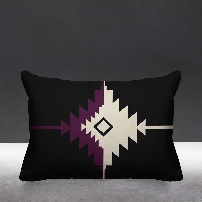 Coussin décoratif intérieur / extérieur Askii Southwestern, Mauve
