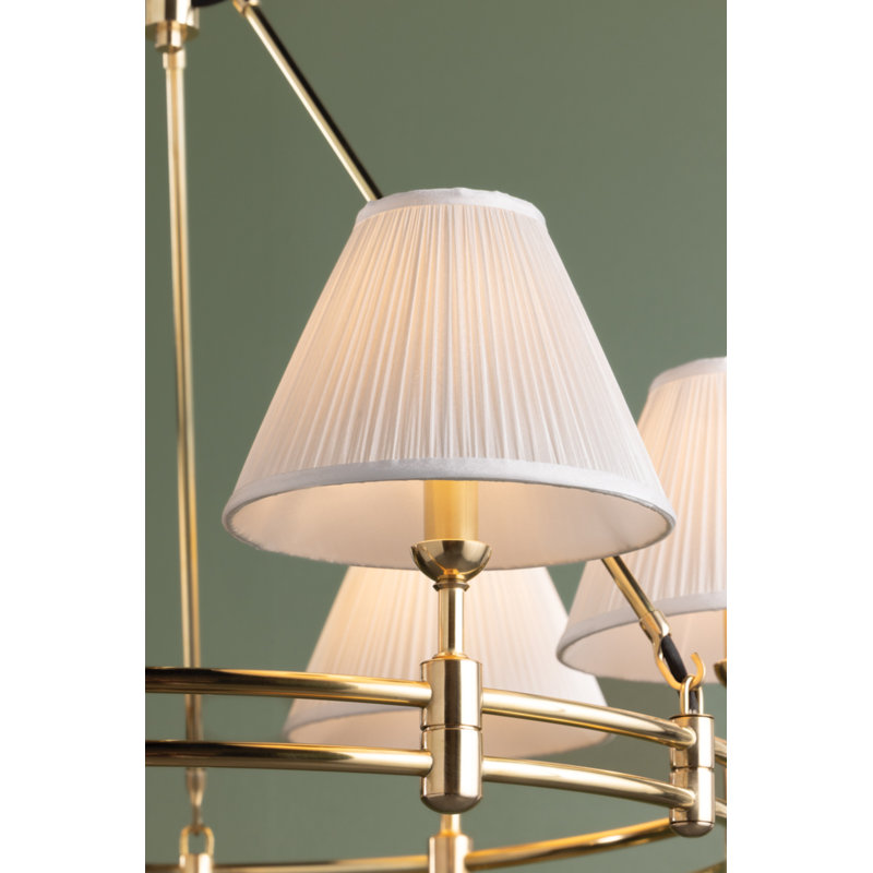 Howard Chandelier by Mark D. Sikes, 6 Lights, Antique Brass, 23" H x 32.75" W x 32.75" D
