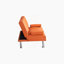 Canapé-lit de bureau multifonctionnel en cuir orange avec table pliante double et conception peu encombrante