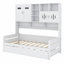 Lit de jour multifonctionnel en bois avec couchette, armoire et tablette de rangement