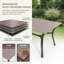 Table de salle à manger rectangulaire en acier pour patio, 160 cm (L) x 96 cm (P), avec trou pour parasol-1605270428-1605270431