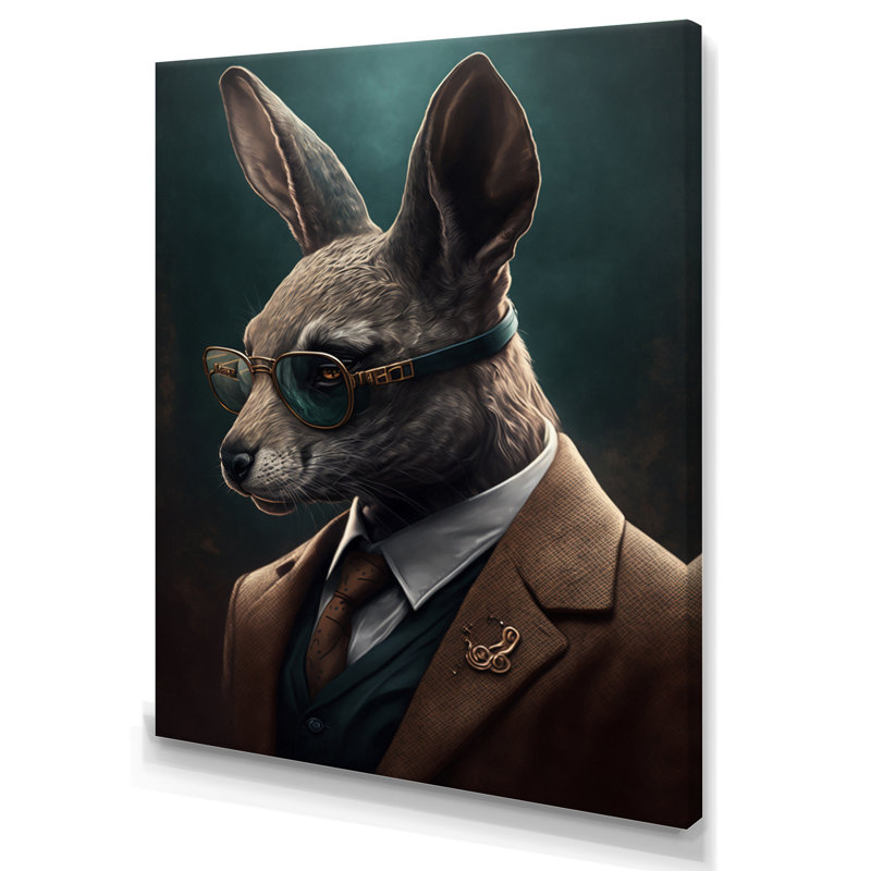 «Mafia Rabbit», impression sur toile tendue, H 20 po x l 12 po x P 1 po