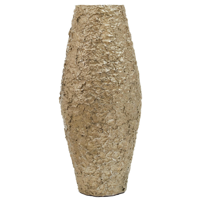Beric Metal Table Vase, Gold, 52cm H x 21cm W x 21cm D
