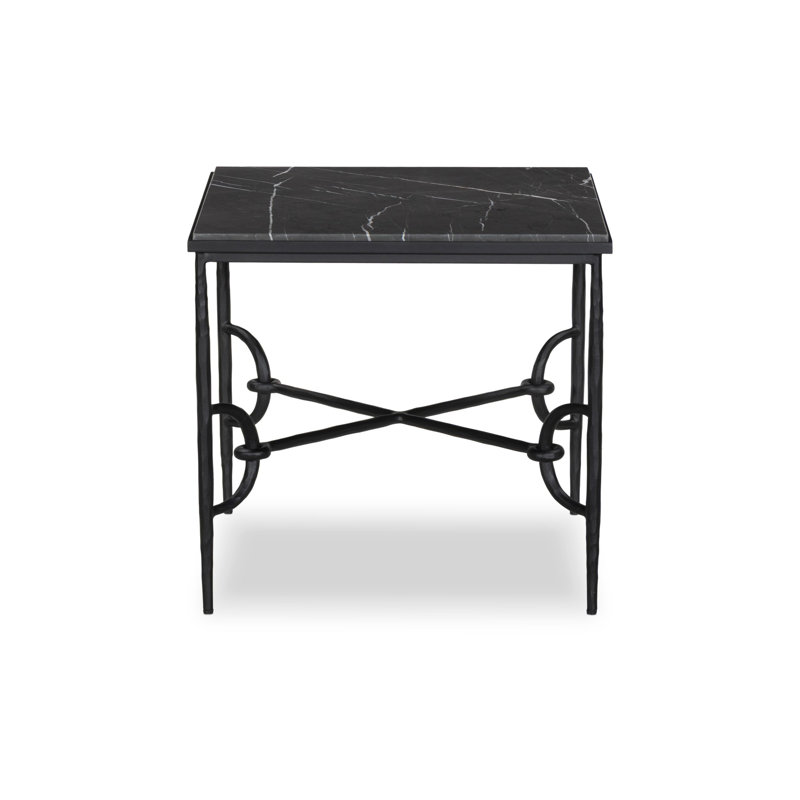 Babylon Small End Table-Lunar Marble, Gray Italian Marble, 20" H x 22" W x 22" D