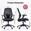 Fauteuil ergonomique pivotant à dossier moyen avec support lombaire réglable et fonction d'inclinaison-1704941089