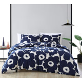 Marimekko Unikko Cotton Blue Duvet Cover Set