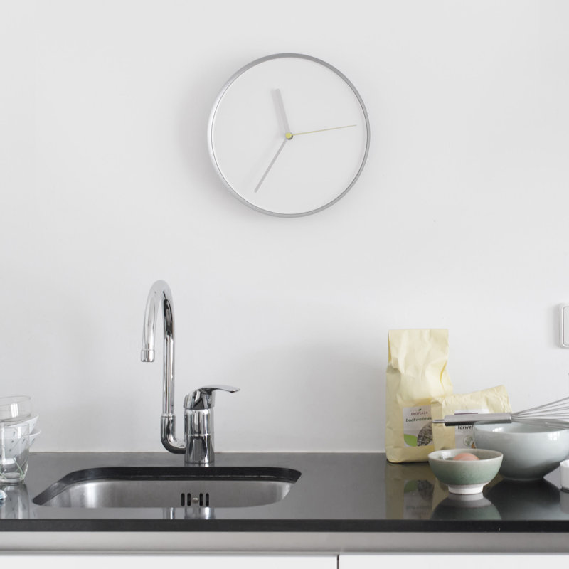 Metal Wall Clock, Aluminium / White