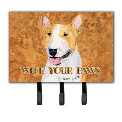 Porte-laisse à pattes et porte-clé bull terrier wipe