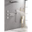 Système de douche mural en nickel brossé avec douchette et 3 jets corporels, fini nickel brossé.