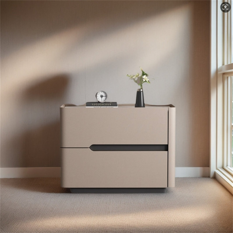 Modern simple rock board bedside table, solid wood Italian floor-standing bedside table, suitable for bedroom and living room