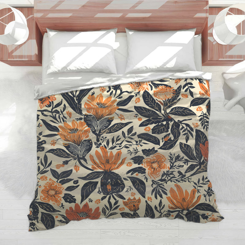 Édredon à motif floral audacieux, Simple extra long