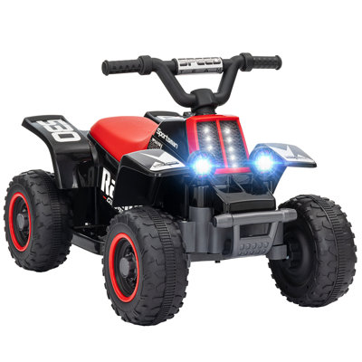 Quad 6V pour enfants, quad électrique à 4 roues avec phares, noir