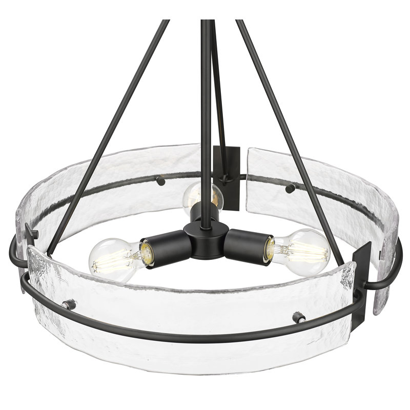 Luminaire suspendu Rezi - noir mat, 3, H 17,25 po x l 20 po x P 20 po