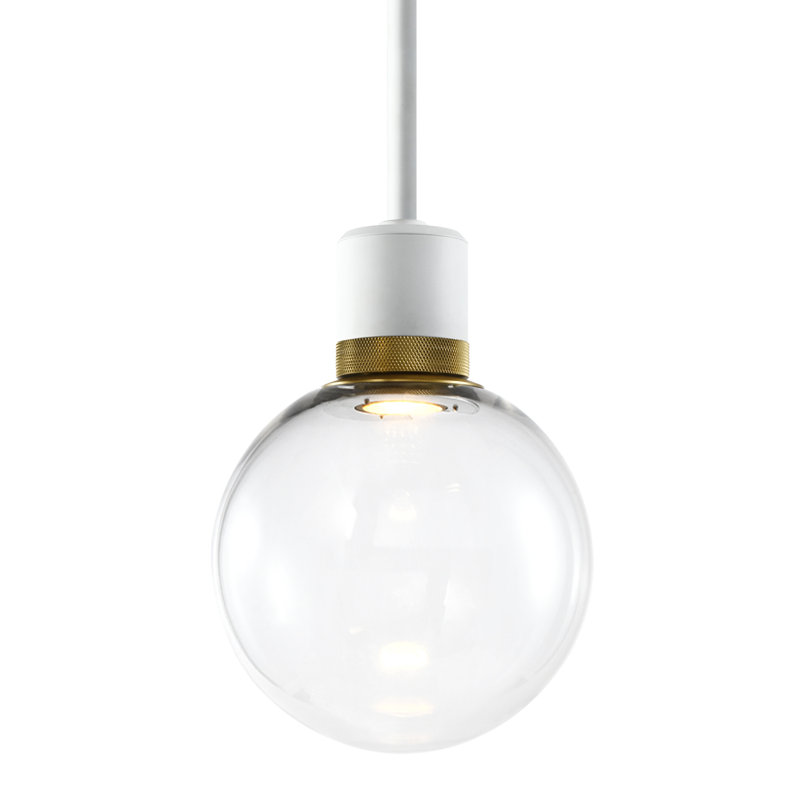 Zigrina Pendant, Matte White/Aged Brass