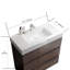 Meuble-lavabo de salle de bain 36 po - noyer, lavabo blanc, rangement spacieux, lavabo élégant et moderne, finitions intégrées, thème