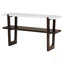 Console étroite avec plateau en marbre, table d'entrée rétro avec tablette ouverte pour un rangement polyvalent et un design élégant-2032026075