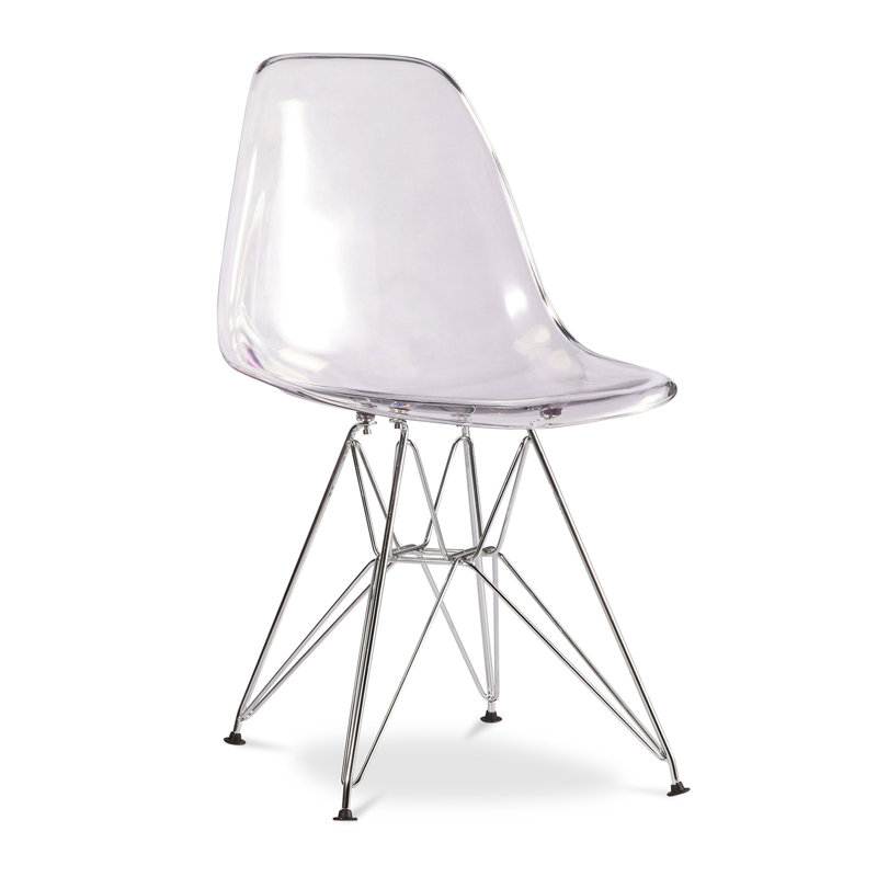 Modholic Eiffel Chair With Steel Legs, Clear, 1, Clear