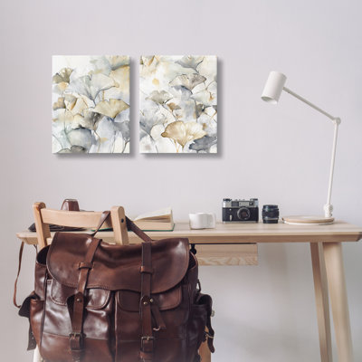  «Gingko Leaves in Layers», ensemble de 2 toiles murales par Carol Robinson