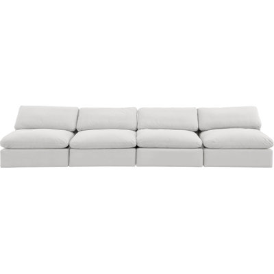 Canapé modulaire en velours à accoudoirs carrés de 160 po Hurmon