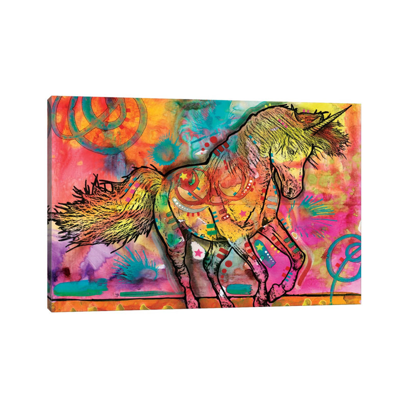 Unicorn by Dean Russo - Print on Canvas, 20.32 cm H x 30.48 cm W, No Frame