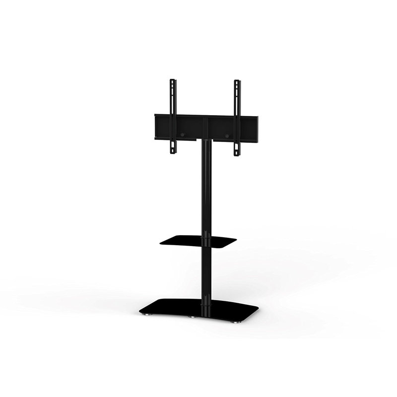 Support de plancher pivotant moderne avec tablettes, Noir