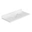 Comptoir de meuble-lavabo en quartz blanc Carrara de 48 po Ariel avec rebord à onglet de 1,5 po d'épaisseur avec lavabo simple rectangulaire et dosseret inclus