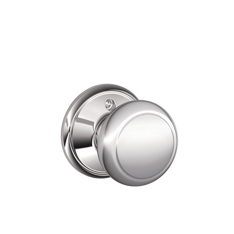 Andover Knob Non-Turning Lock, Bright Chrome