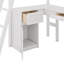 Lit mezzanine simple avec tiroirs, armoire, tablettes et bureau Jalante-24084717