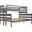 Lit simple superposé au-dessus de grand lit en bois gris - idéal pour l'organisation de la chambre à coucher offrant un environnement stable et paisible-1272150395