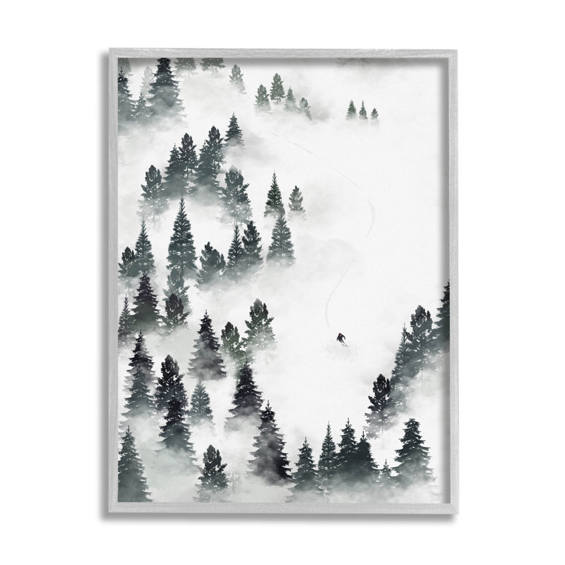 Hiver, ski, pente, montagne, estampe numérique par Ziwei Li, H 30 po x l 24 po x P 1,5 po, Estampe numérique Farmhouse