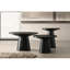 Table basse à piédestal ronde de 29 pouces avec finition noire moderne-1877623894