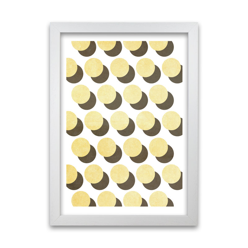 Half Tone Yellow Abstract Original - Print, White Frame, 59cm H x 42cm W x 3cm D