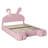 Upholstered Platform Bed with Cartoon Ears Shaped Headboard and Light-660836707-660836636
