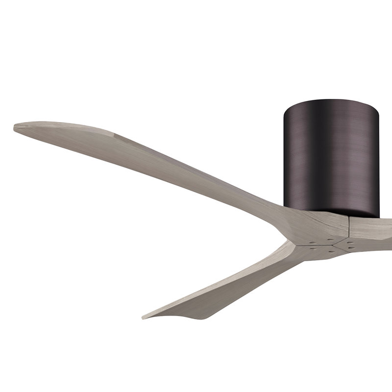 Ventilateur de plafond à 3 pales Olivier, Bronze brossé, Ton bois de frêne gris, 60"