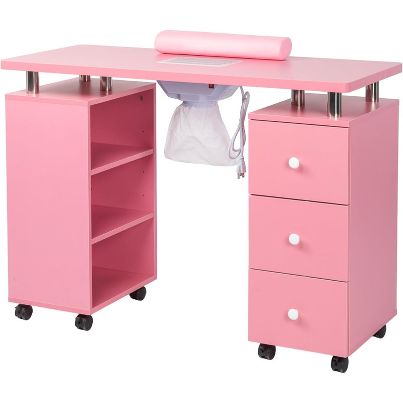 Organisateur de maquillage en bois Kylan, Rose