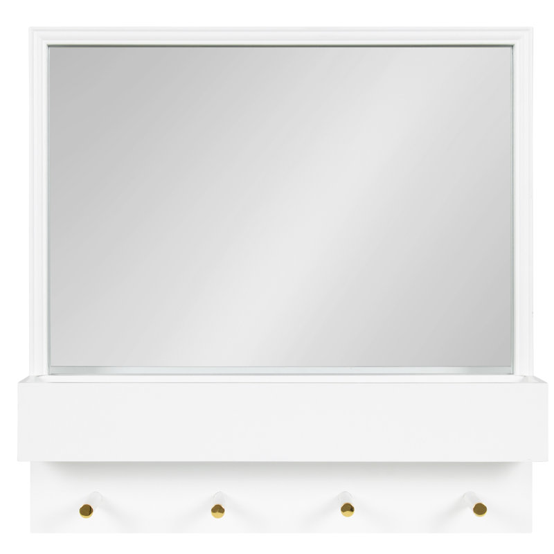 Miroir d'appoint Medici, Blanc, 24 po x 24 po