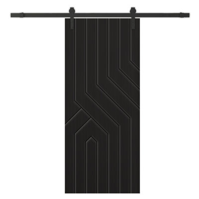 Hollow Paneled Painted without Installation Hardware Kit Barn Door